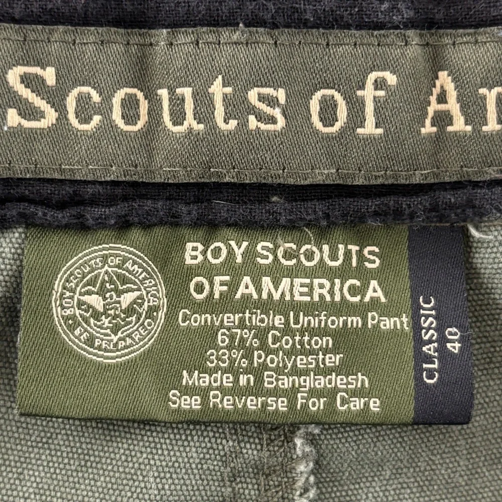 Boy Scouts of America Convertible‎ Cargo Uniform Pants Mens 40 Green Classic